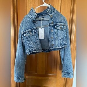 NWT Blue Denim Cropped Jacket